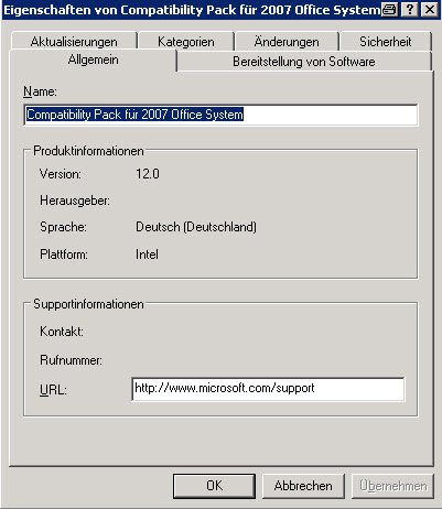 Eigenschaften des Compatibility Pack für Office 2007 und 2010