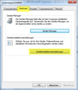 Windows 7 - Geräteeinstellungen