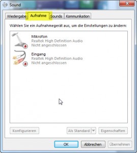 Windows 7 - Sound - Reiter Aufnahme