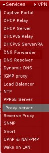 pfSense Menue Services Proxy Server