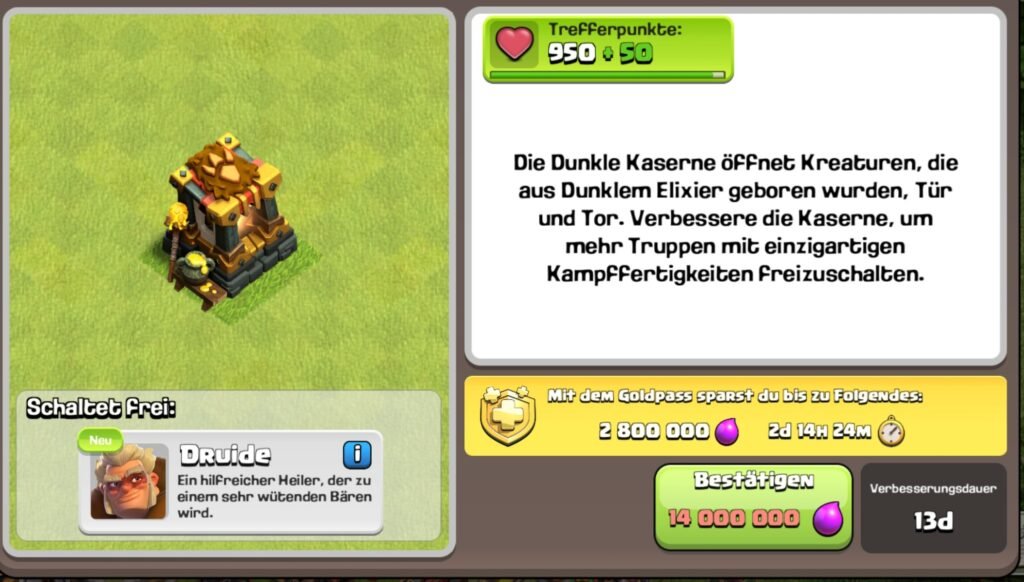 Clash of Clans - dunkle Kaserne Level 12 Druide