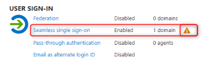 EntraID Sync Seamless SSO Change Hinweis