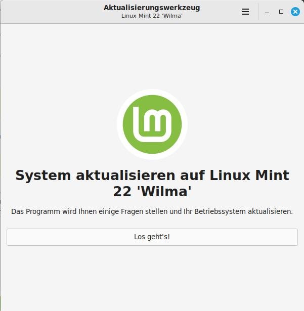 Linux Mint Upgrade 22 Wilma Start