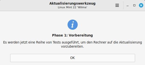 Linux Mint Upgrade 22 Wilma Phase1
