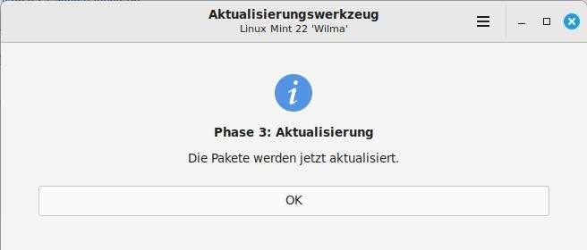 Linux Mint Upgrade 22 Wilma Aktualisierung