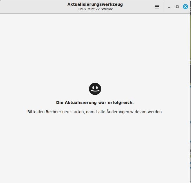 Linux Mint Upgrade 22 Wilma Finish